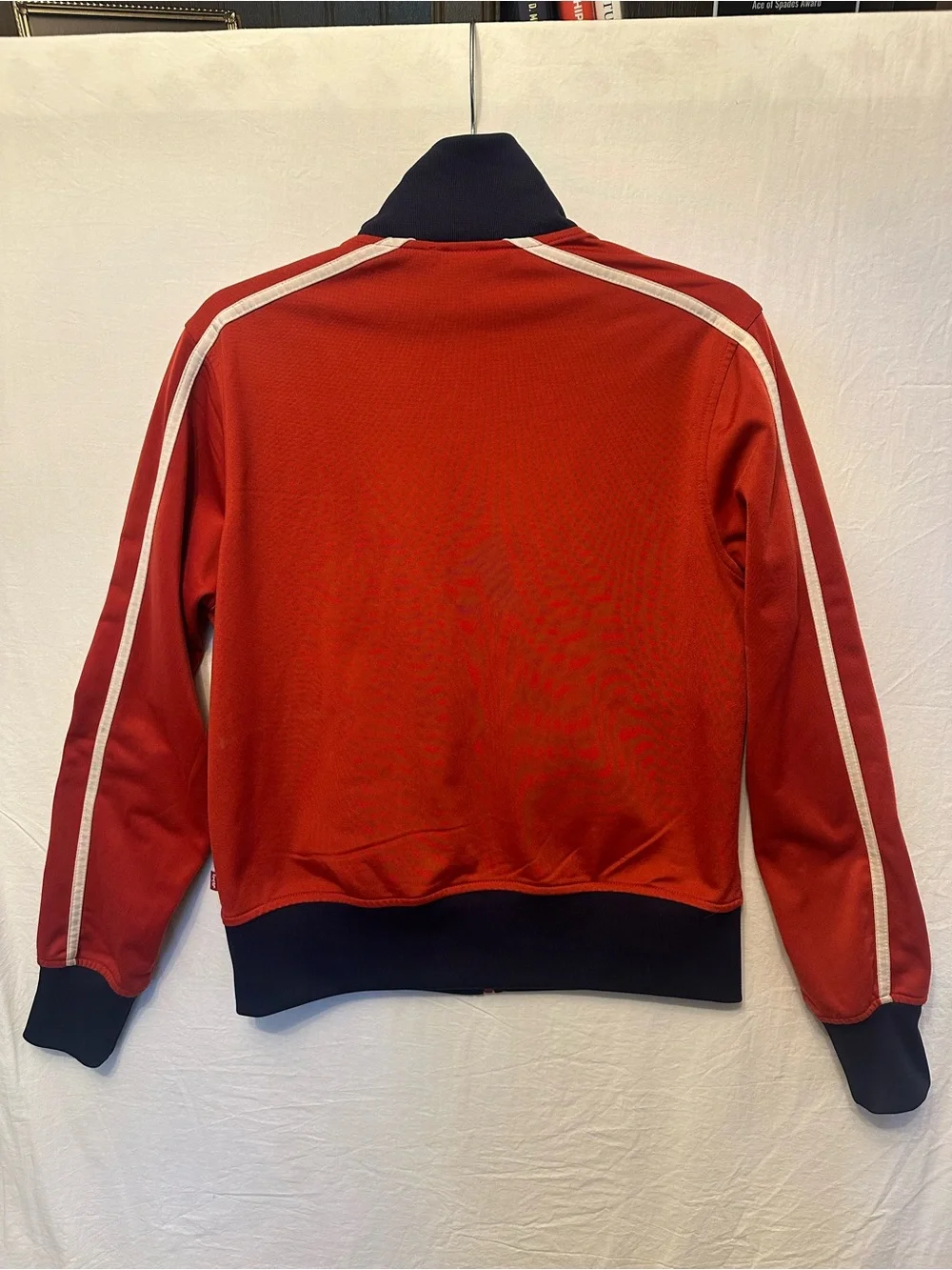 Vintage Levi’s Red Full Zip Track Jacket Retro Athletic Stripe Zip Up Large